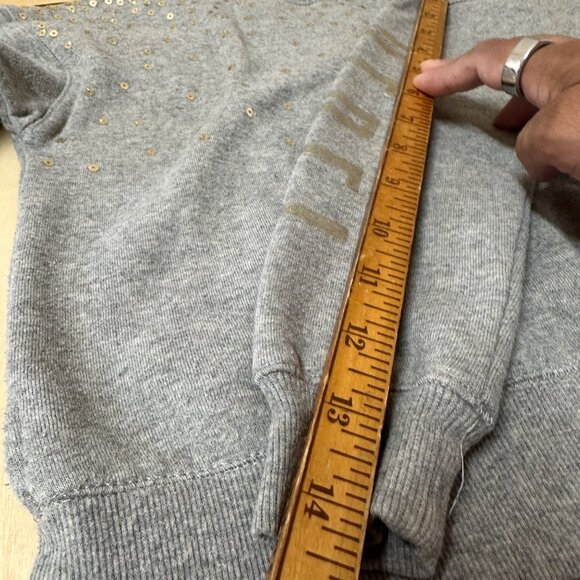Star Wars Girls Grey Sequin Sweatshirt W/ Rebel Sleeve & Split Hem 6/6X - Picture 9 of 10